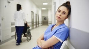 Tired doctors after long day at work