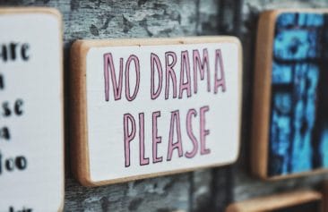 Sign that says no drama
